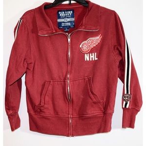 Authentic red wings zip up kids size large